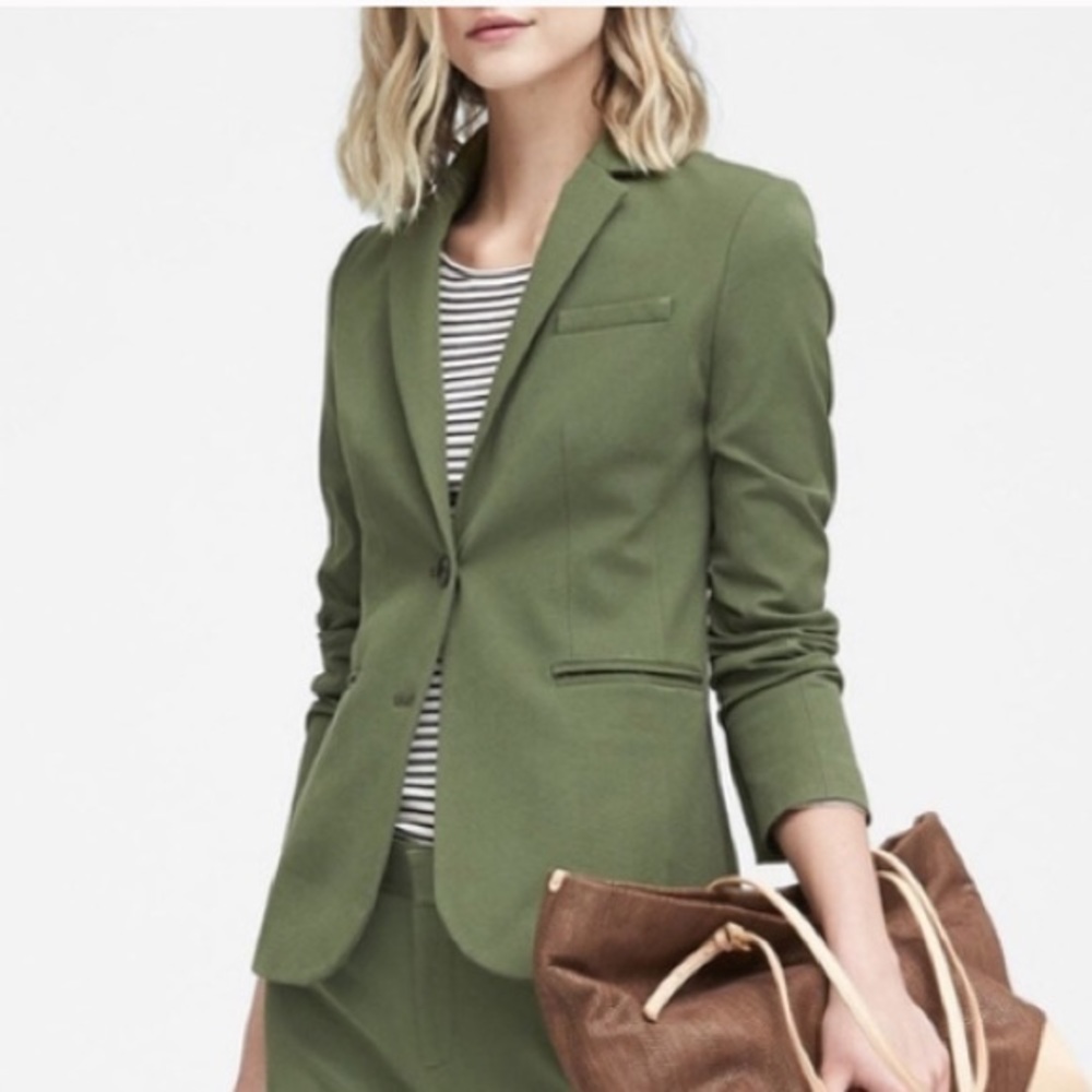 Banana Republic Olive Green Long Lean Blazer